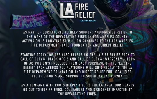 Call of Duty raises $1.6M for LA fire relief through gamer in-app purchases