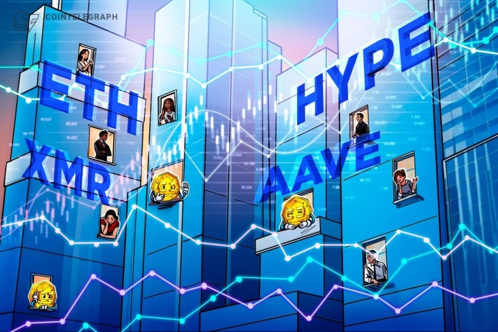 Bitcoin impulse move toward new highs sets a fire under HYPE, ETH, XMR and AAVE